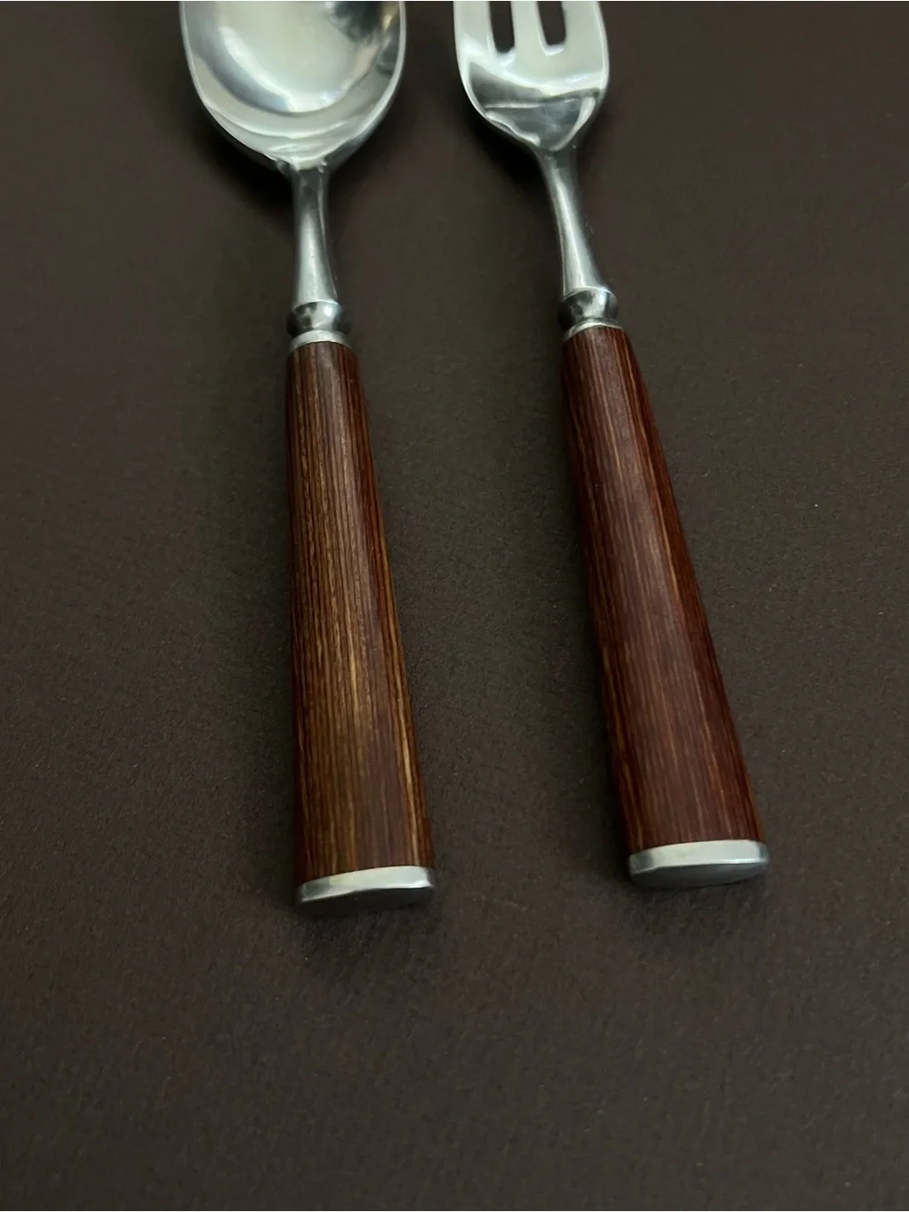 Vintage Dansk Wood Handle Serving Set